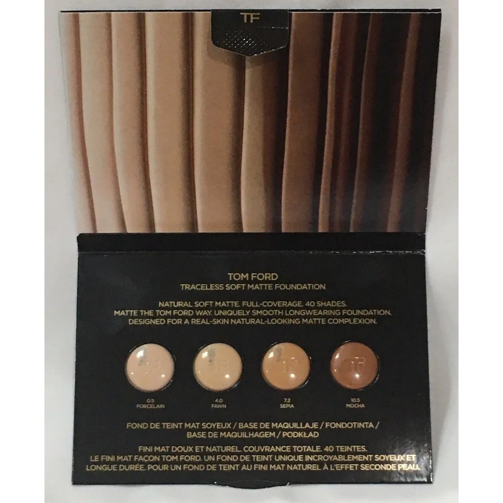 Tom Ford Foundation PORCELAIN FAWN SEPIA MOCHA Traceless Soft Matte .06 oz/1.8mL